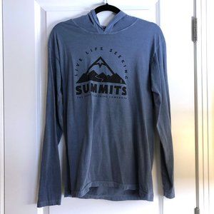 NWOT The Happy Clothing Company Blue Summits Long Sleeve T-Shirt Hoodie